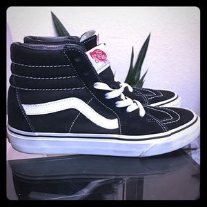 Super clean black Old school hi-top Vans!